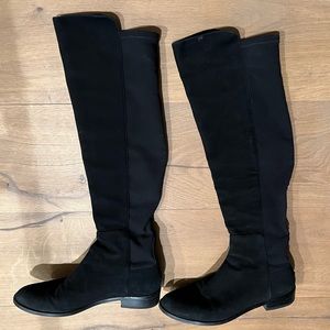 Stuart Weitzman knee boots, black suede, size 6